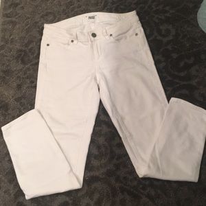 Paige premium denim white straight leg jean